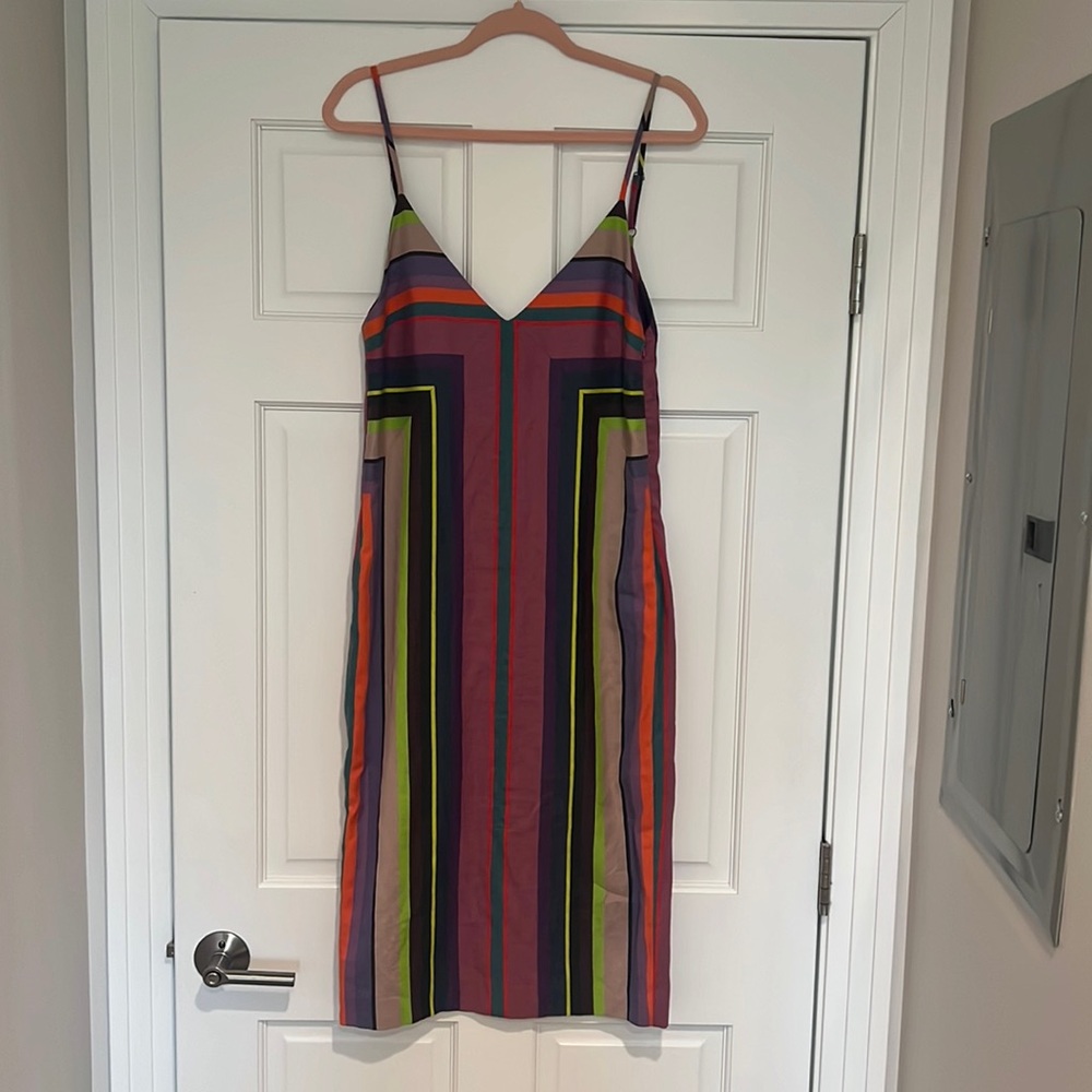 EUC Mara Hoffman Neon Organic Cotton Striped Midi Dress XS